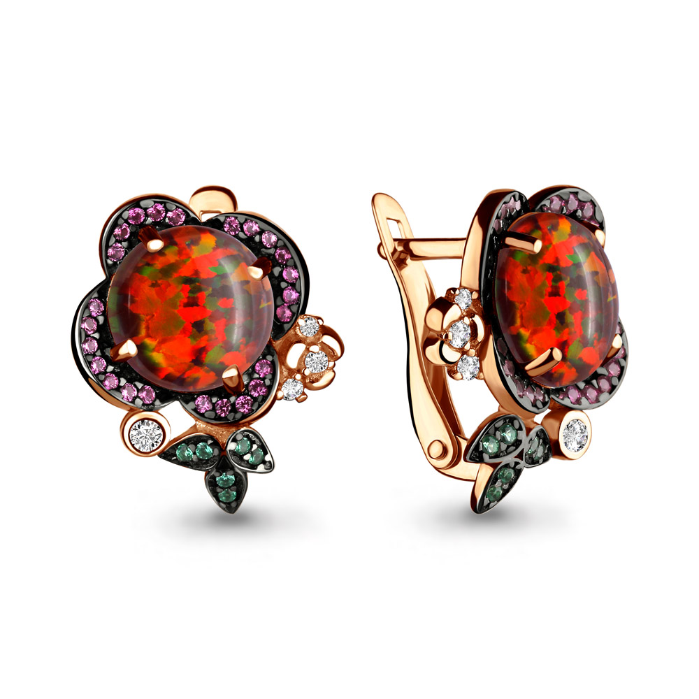 

Серьги из серебра с изумрудом Aquamarine 4498787ВГ_925_з, 4498787ВГ_925_з