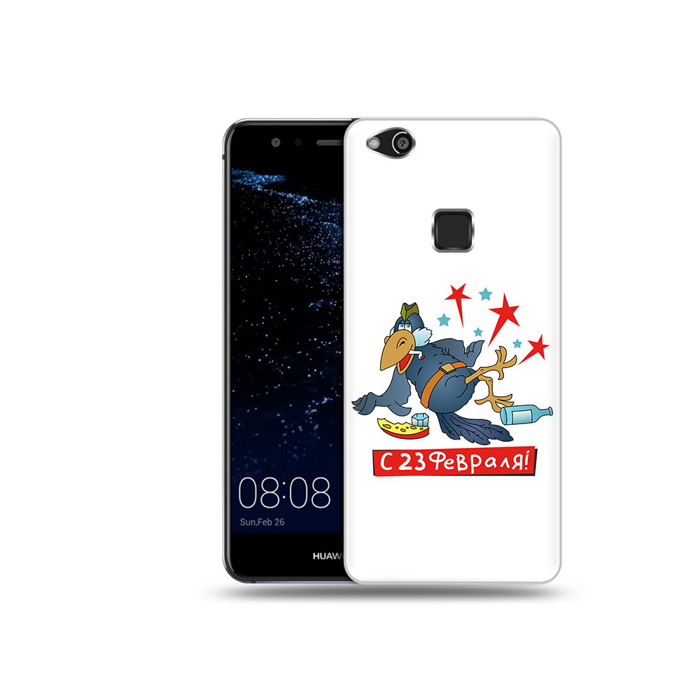 

Чехол MyPads Tocco для Huawei P10 Lite 23 февраля веселая птица (PT62135.59.9), Прозрачный, Tocco