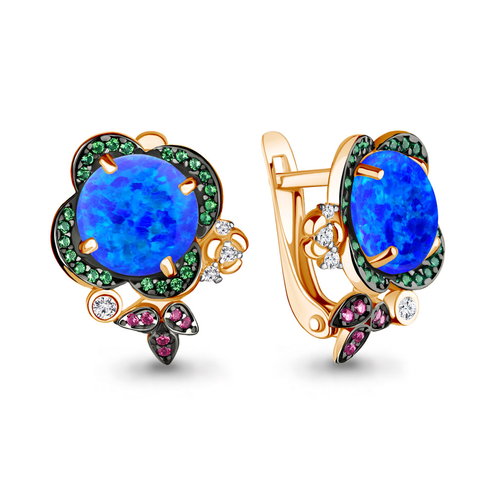 

Серьги из серебра с изумрудом Aquamarine 4498795ГВ_925_з, 4498795ГВ_925_з