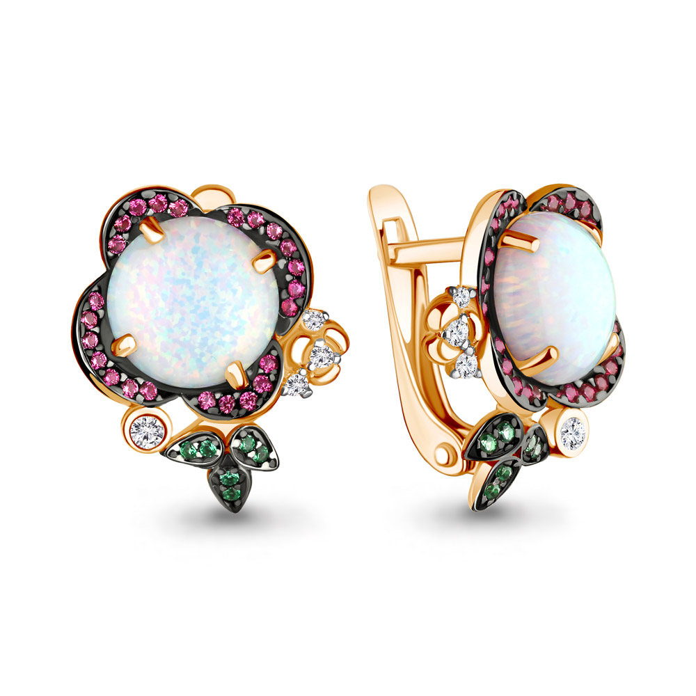 

Серьги из серебра с изумрудом Aquamarine 4498798ГВ_925_з, 4498798ГВ_925_з