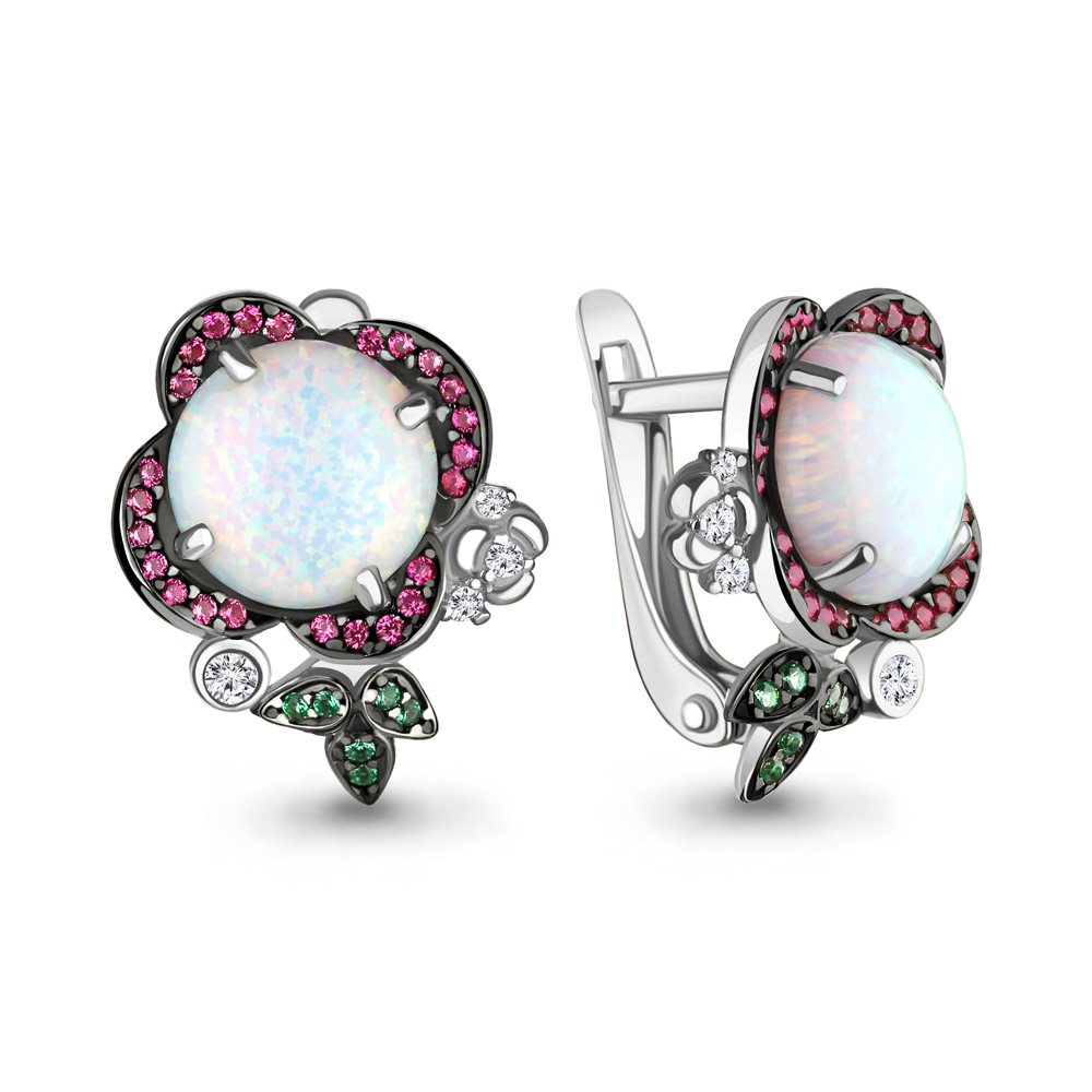 

Серьги из серебра с изумрудом Aquamarine 4498798ГВ_925_р, 4498798ГВ_925_р