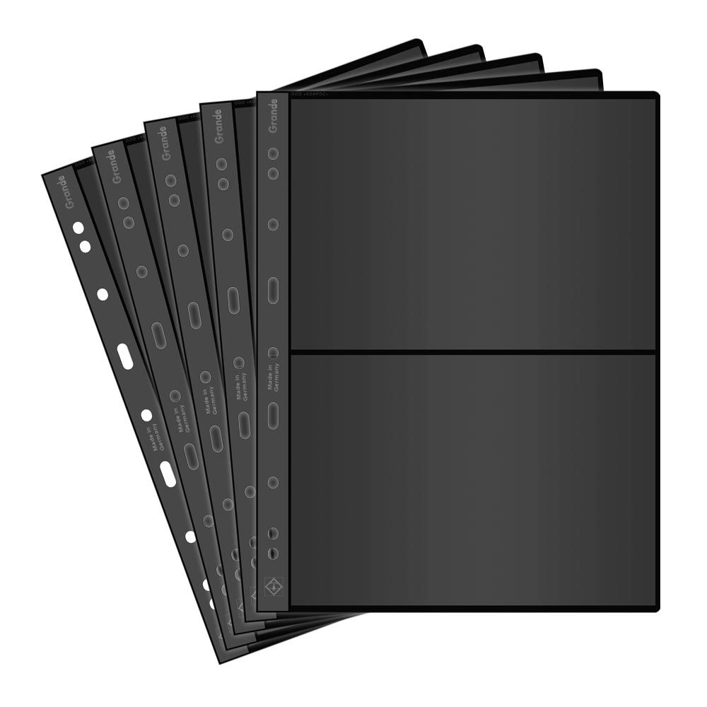 

Листы GRANDE 2S на 4 банкноты боны в альбом GRANDE . 5 шт. Leuchtturm, #324690, Черный
