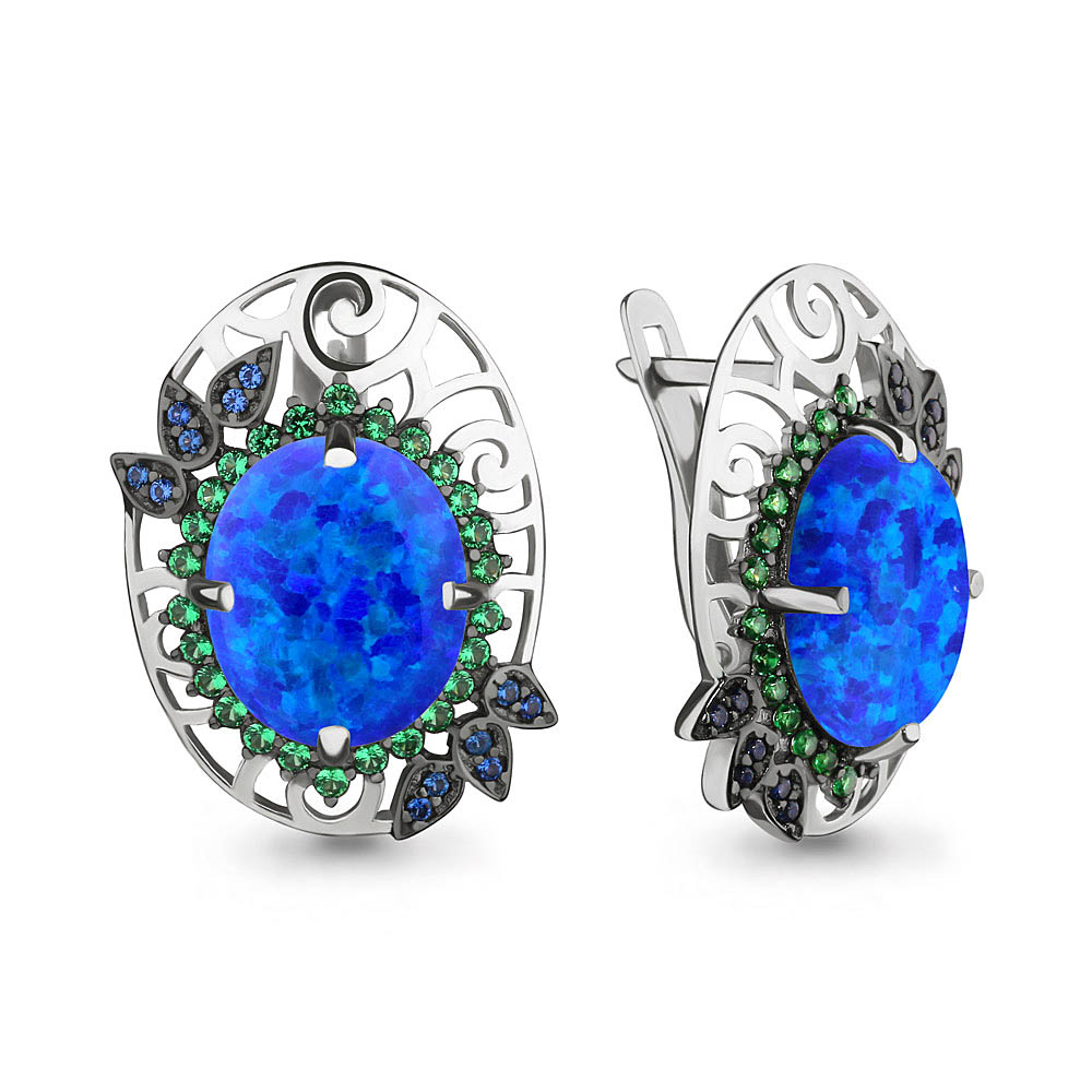 

Серьги из серебра с изумрудом Aquamarine 4498995ГБ_925_р, 4498995ГБ_925_р