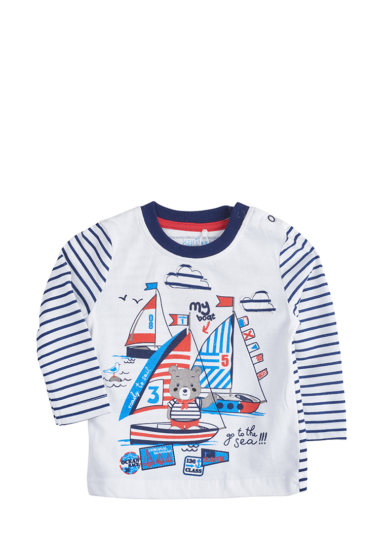 

Лонгслив детский Kari baby SS19B24000320 белый/синий р.86, SS19B24000320