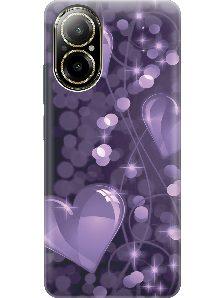 

Силиконовый чехол на Realme C67 с рисунком "Любовь в фиолетовом цвете", Фиолетовый;черный, 20012142