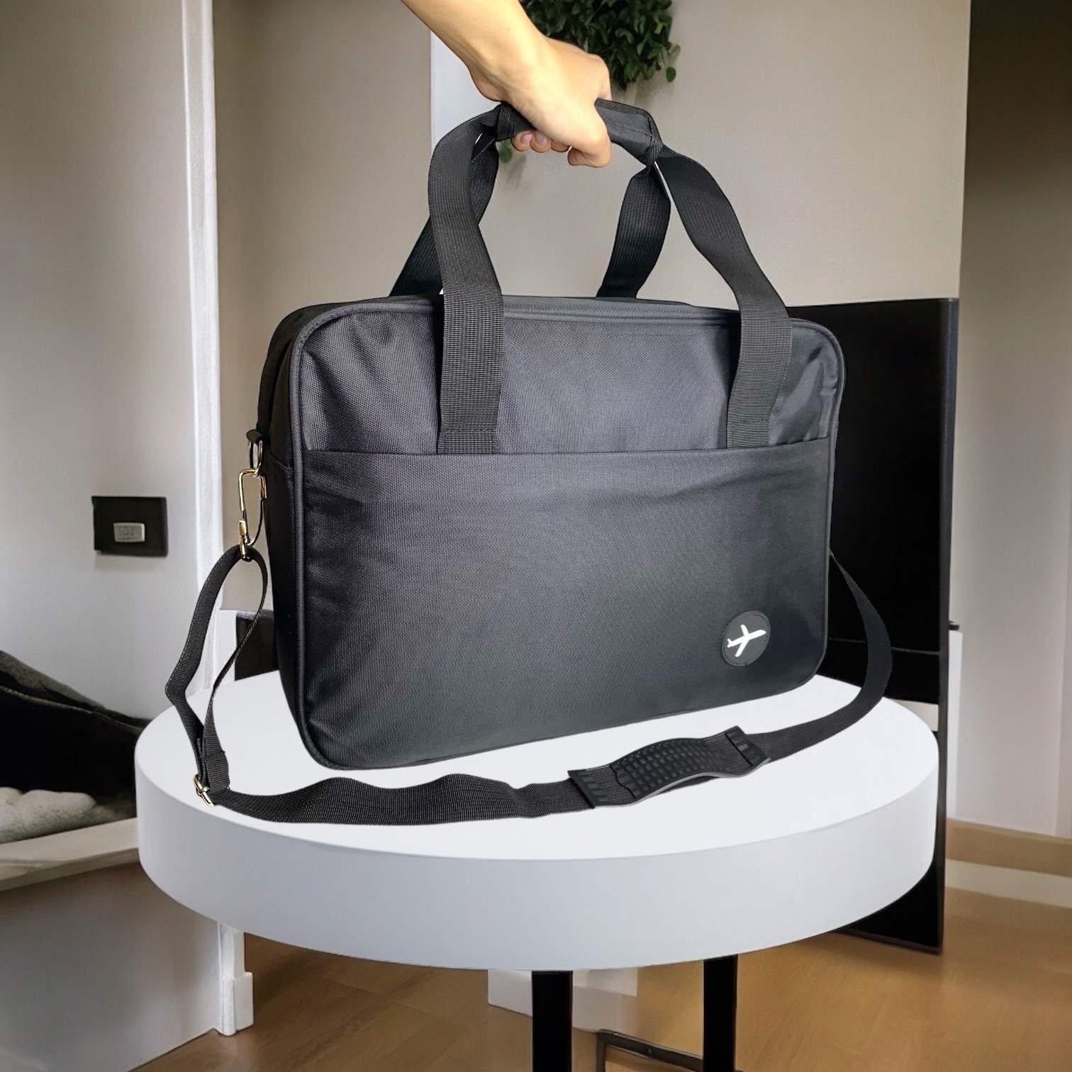 Дорожная сумка унисекс Дом чемоданов 273 черная, 40x30x20 см