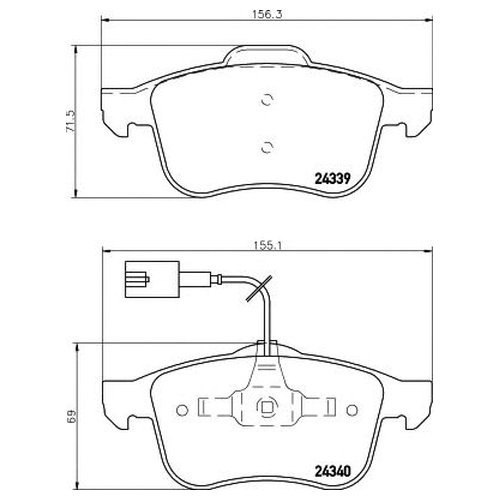 

Комплект передних тормозных колодок Hella 8DB355006901