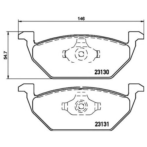 

Комплект передних тормозных колодок Hella 8db355008591