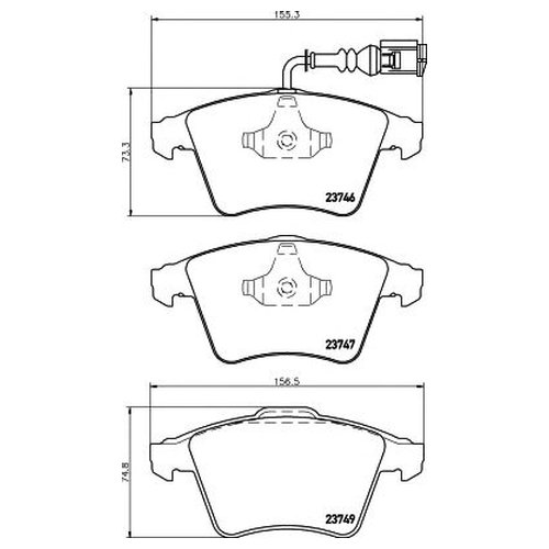 

Комплект передних тормозных колодок Hella 8DB355011441 для VW Multivan V, Transporter V,VI