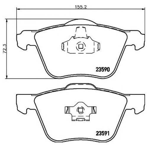 

Комплект передних тормозных колодок Hella 8DB355011571 для Volvo S60 I, V70 II, XC90 I