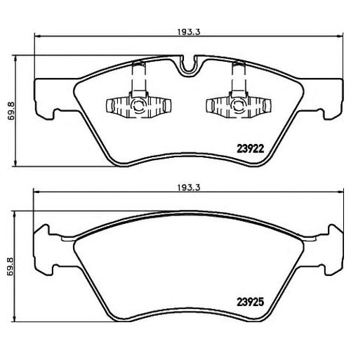 

Комплект передних тормозных колодок Hella 8db355012011