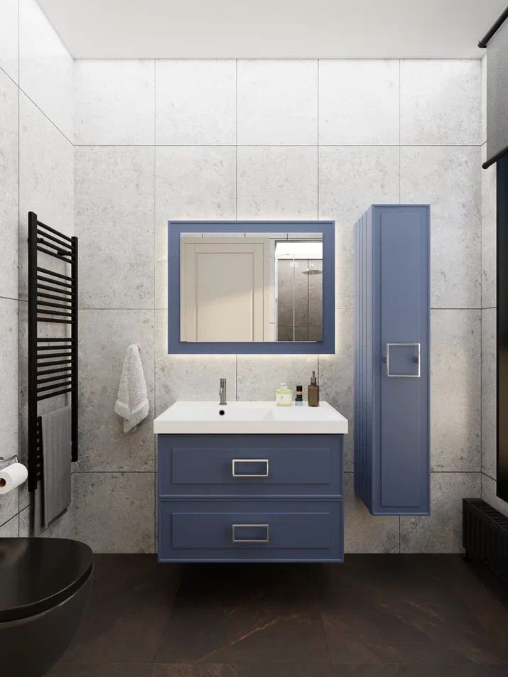 

Тумба под раковину La Fenice Cubo Twin Blu Grigio 90 см синяя матовая FNC-01-CUB-BG-90-2, Синий, Cubo twin 90
