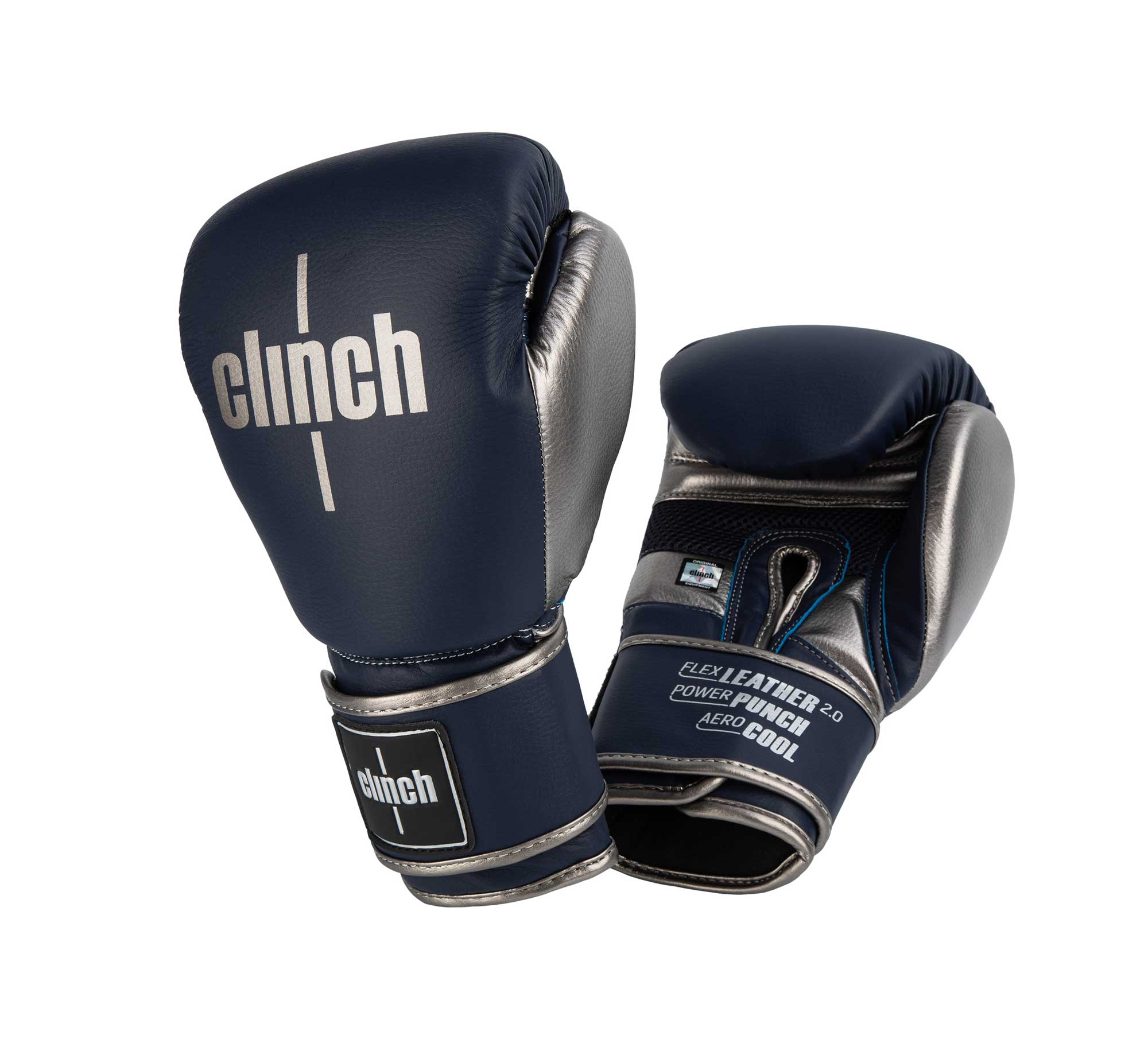 

Перчатки боксерские Clinch Punch 2.0 темносине-бронзовые (вес 14 унций), Синий;золотистый