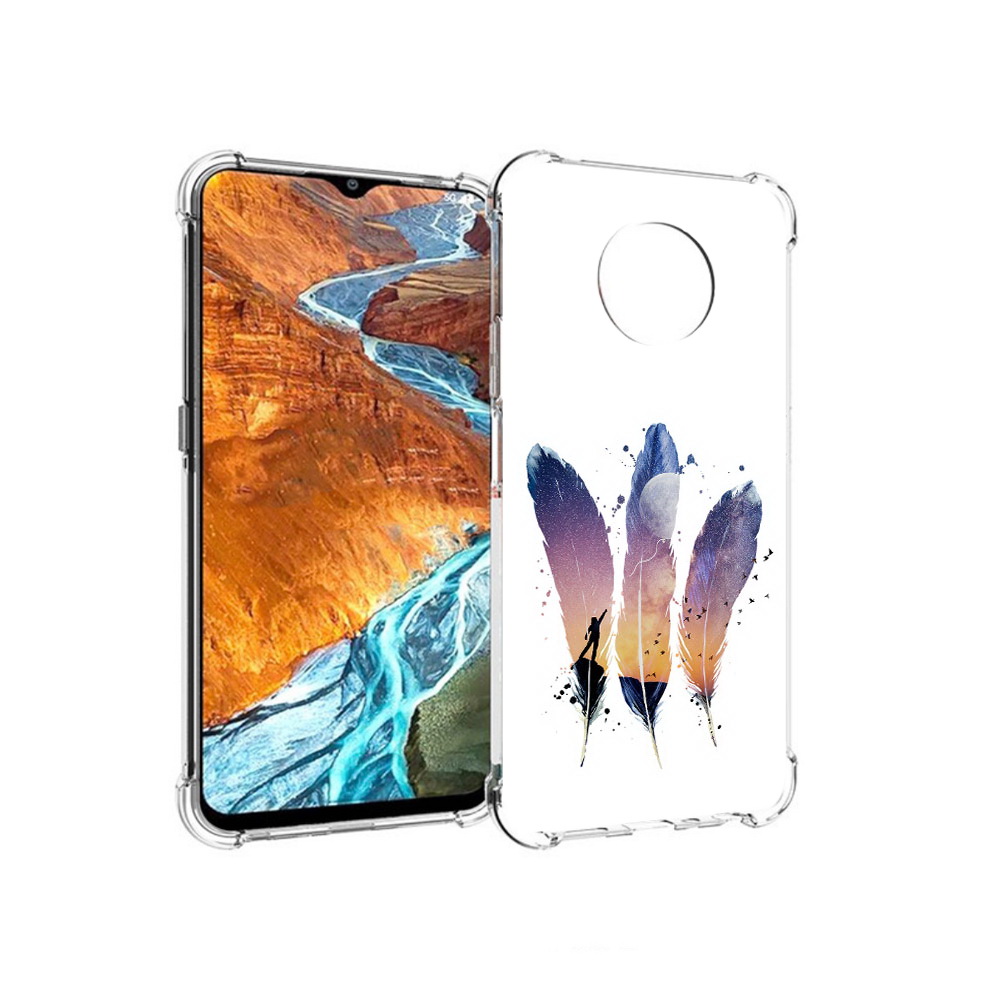 

Чехол MyPads Tocco для Nokia G300 небесные перья (PT224563.108.519), Прозрачный, Tocco