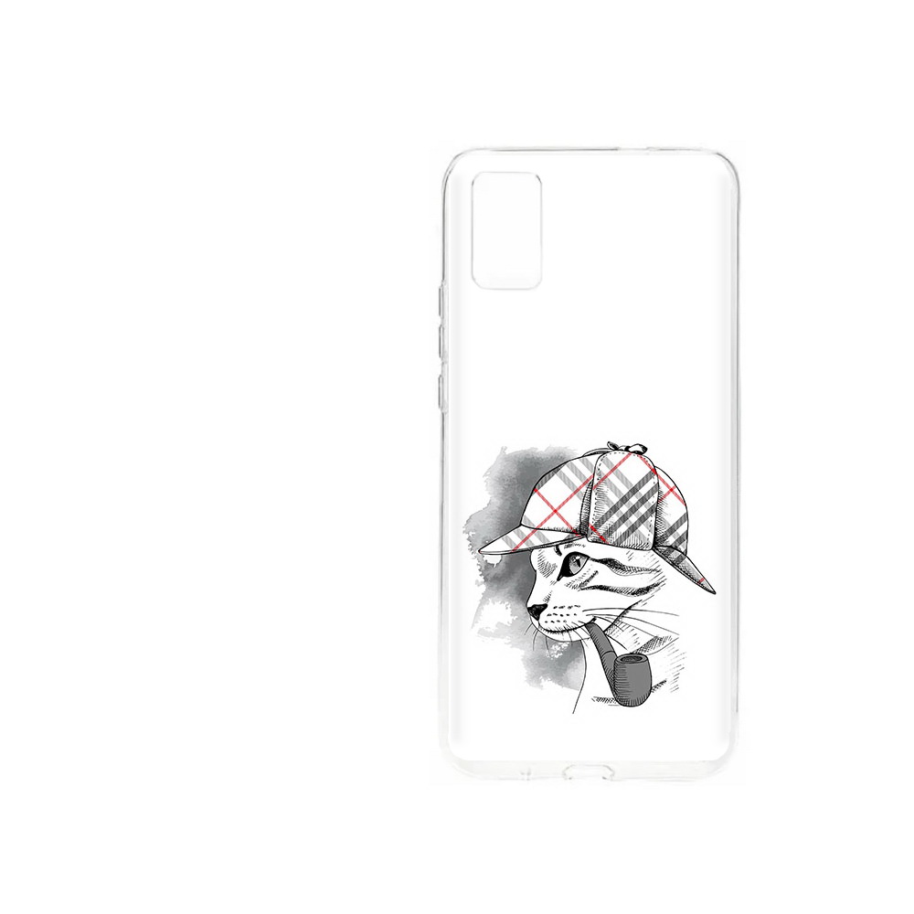 Чехол MyPads Tocco для ZTE Blade A31 (2021) кошка с трубкой (PT226942.465.405)