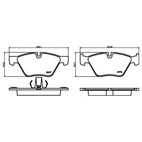 

Комплект передних тормозных колодок Hella 8DB355014351 для BMW 5 серия F10,F11