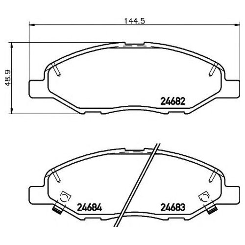 

Комплект передних тормозных колодок Hella 8DB355014371