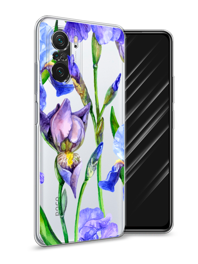 

Чехол Awog на Poco F3/Redmi K40/Mi 11i "Синие ирисы", Разноцветный, 312650-8