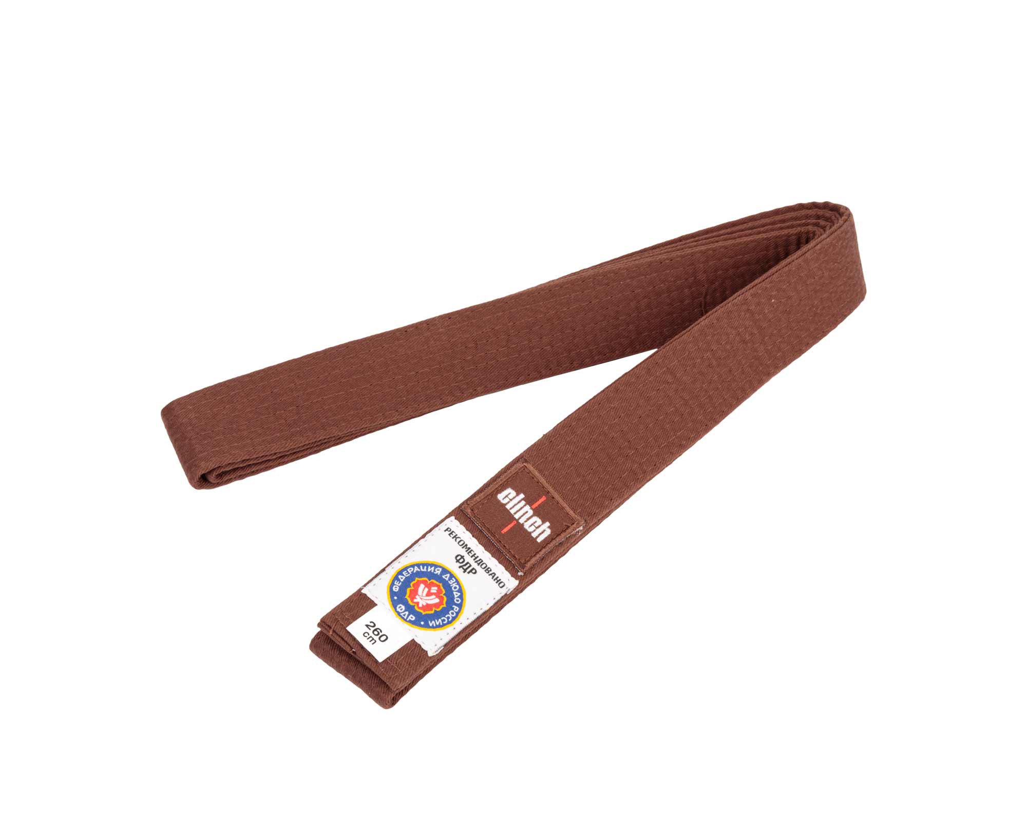 

Пояс для дзюдо Clinch Judo Belt FDR коричневый (длина 240 см)
