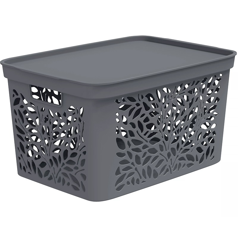 

Корзина Полимербыт Leaves с крышкой 46,3 x 25,6 см 30 л