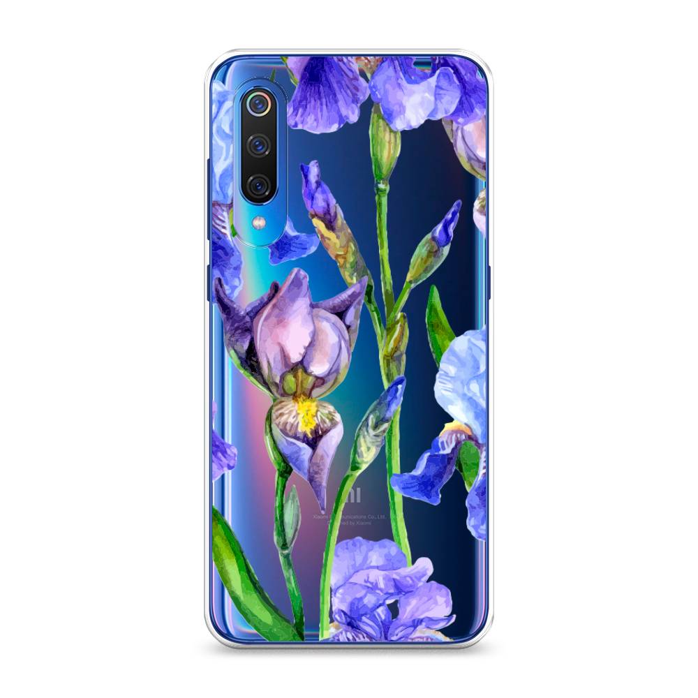 

Чехол Awog на Xiaomi Mi 9 "Синие ирисы", Разноцветный, 34850-8