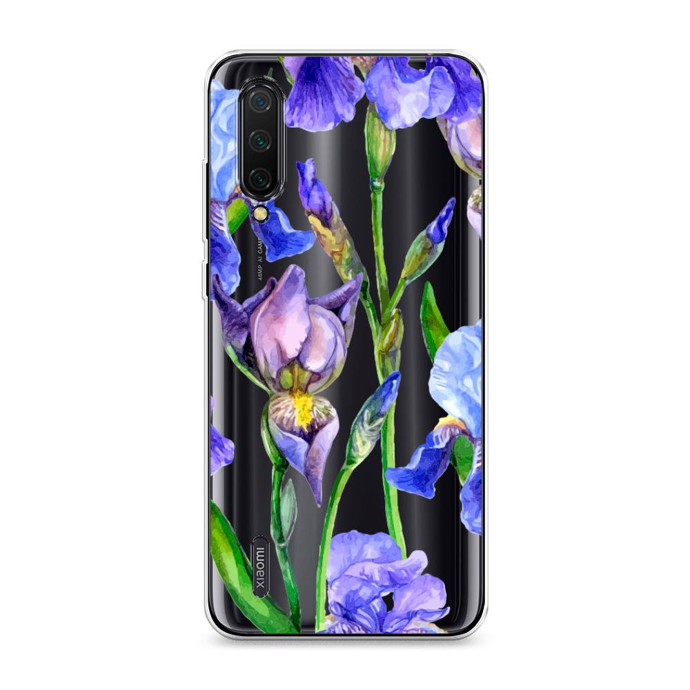 фото Силиконовый чехол "синие ирисы" на xiaomi mi 9 lite awog