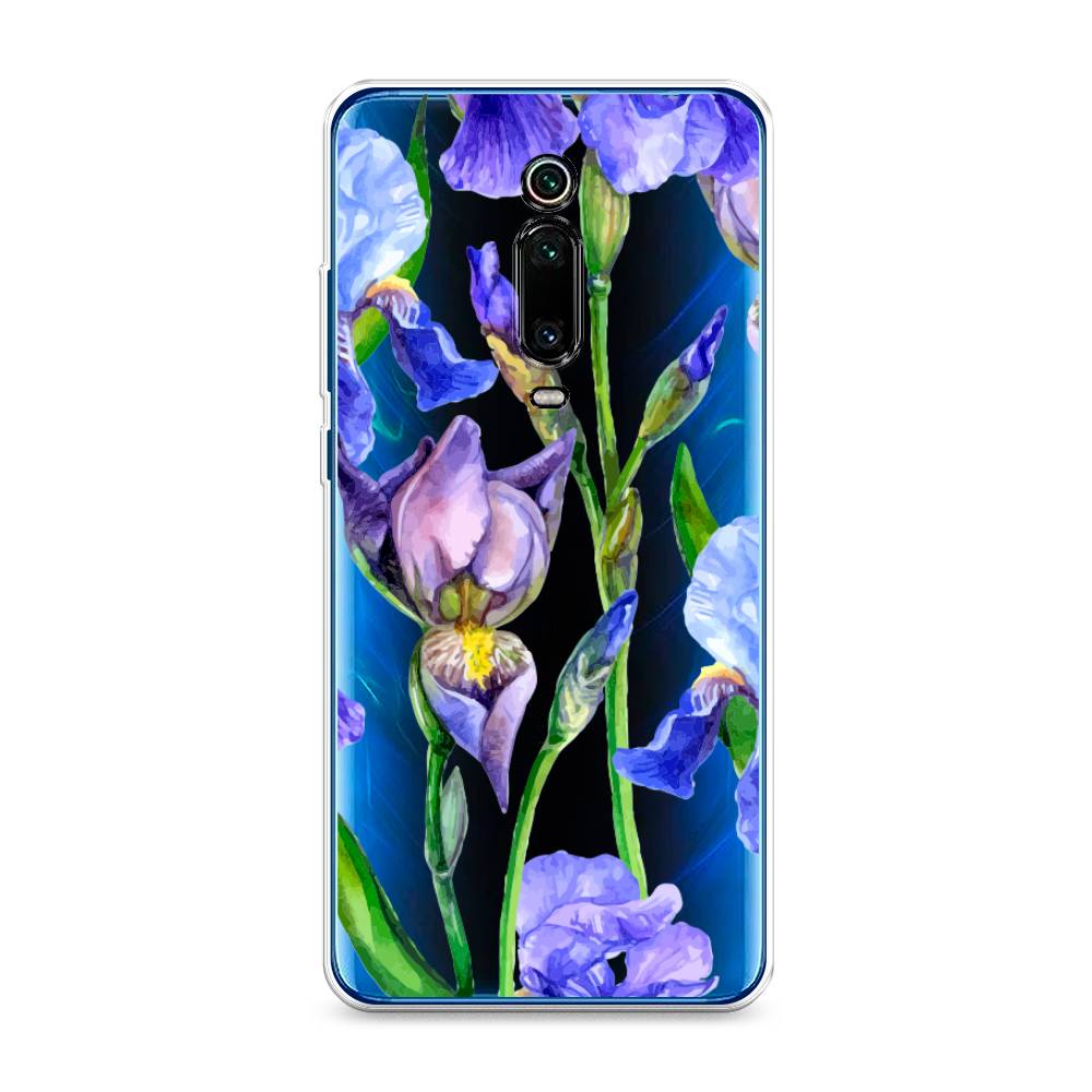 фото Силиконовый чехол "синие ирисы" на xiaomi mi 9t awog