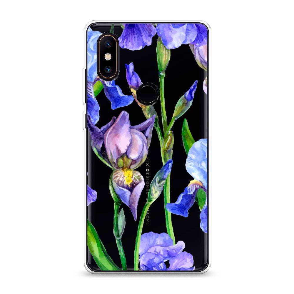 фото Силиконовый чехол "синие ирисы" на xiaomi mi mix 2s awog