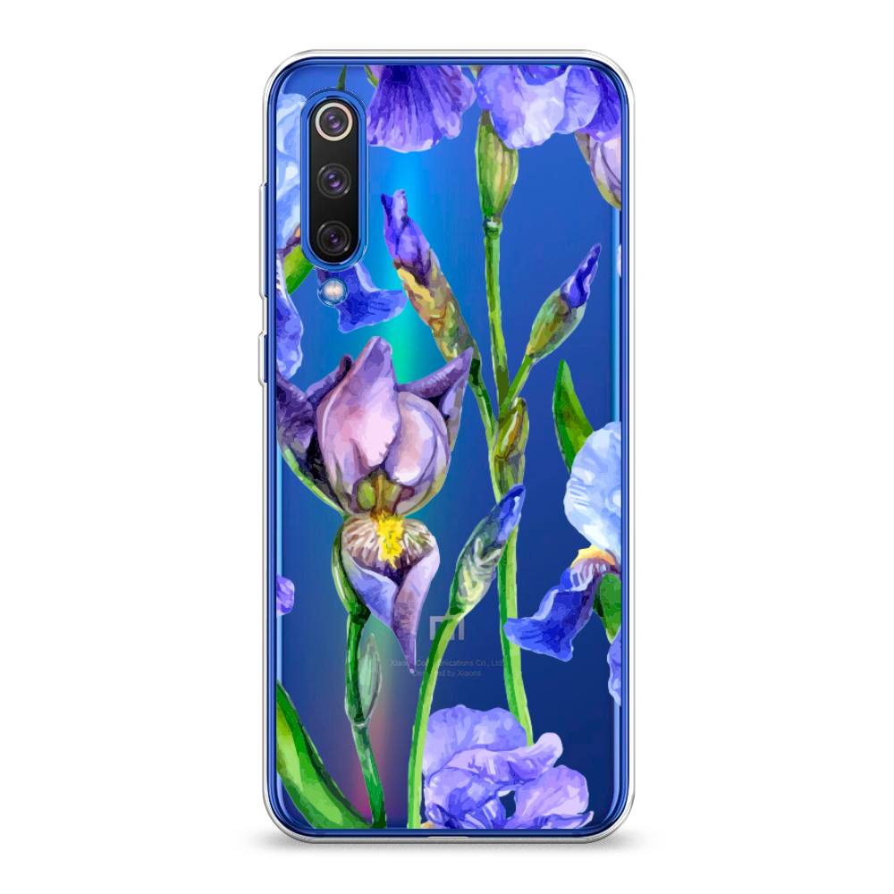 фото Силиконовый чехол "синие ирисы" на xiaomi mi9 se awog