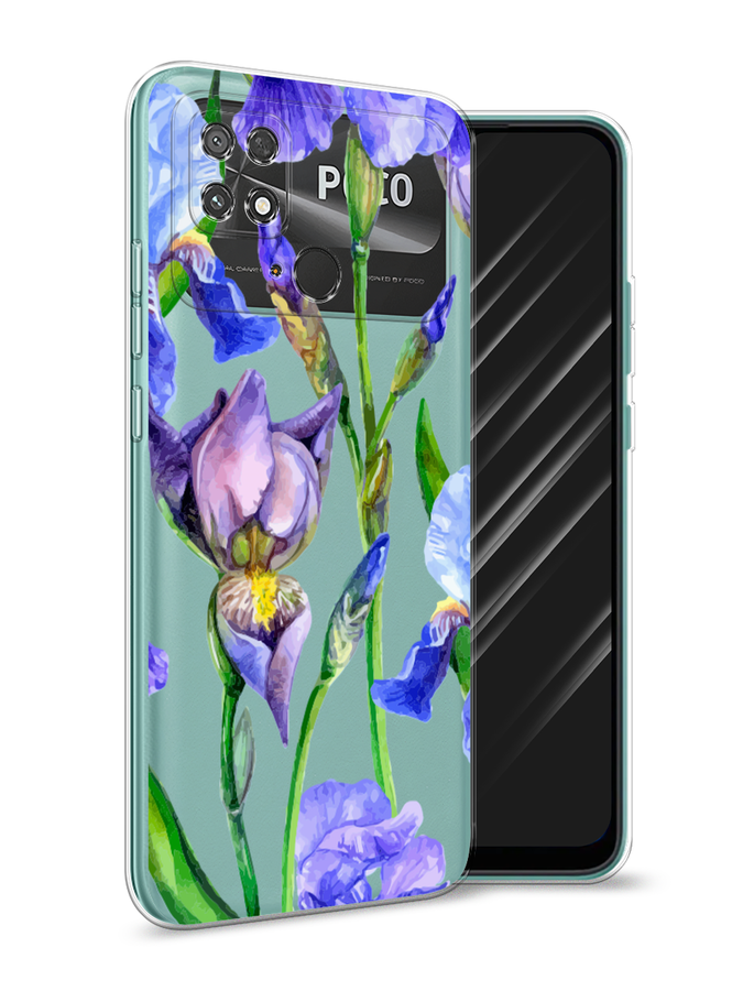 

Чехол Awog на Poco C40 "Синие ирисы", Разноцветный, 315850-8