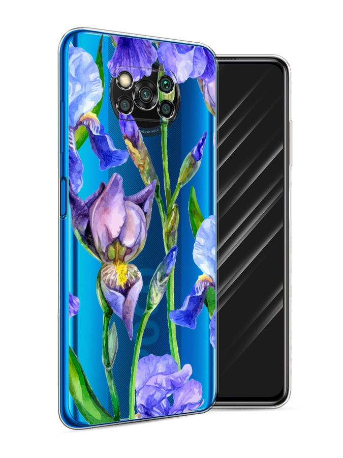

Чехол Awog на Poco X3/X3 Pro "Синие ирисы", Разноцветный, 310650-8