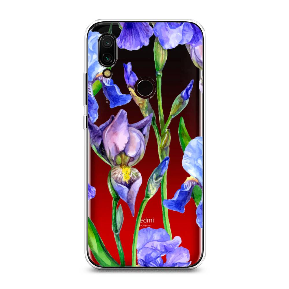 

Чехол Awog на Xiaomi Redmi 7 "Синие ирисы", Разноцветный, 35050-8