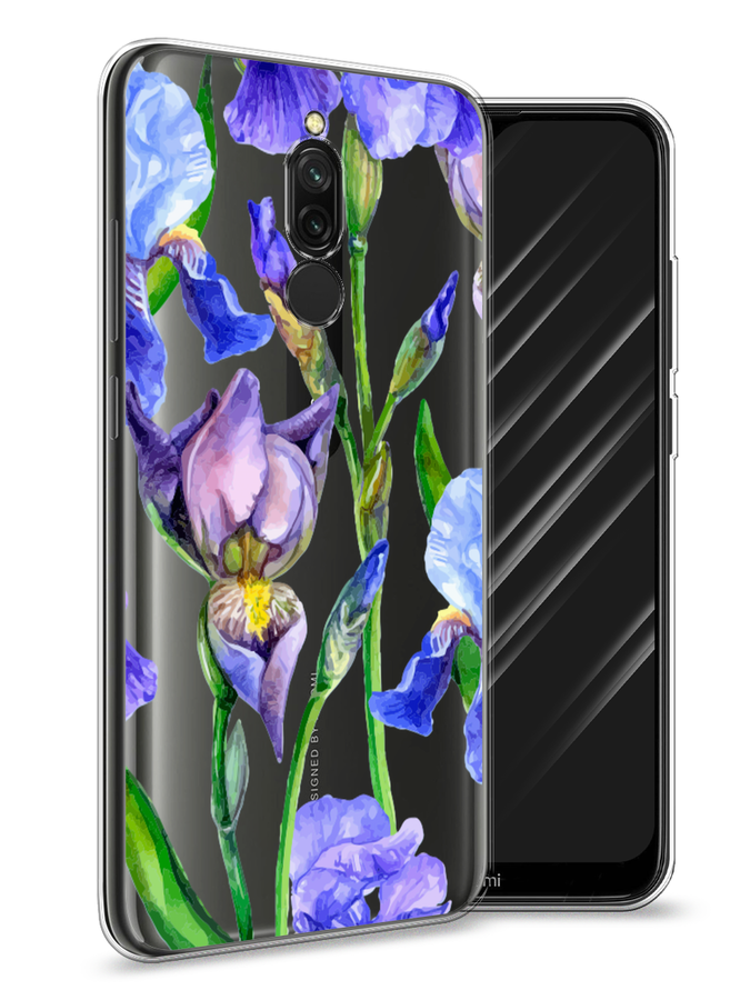 

Чехол Awog на Xiaomi Redmi 8 "Синие ирисы", Разноцветный, 37150-8