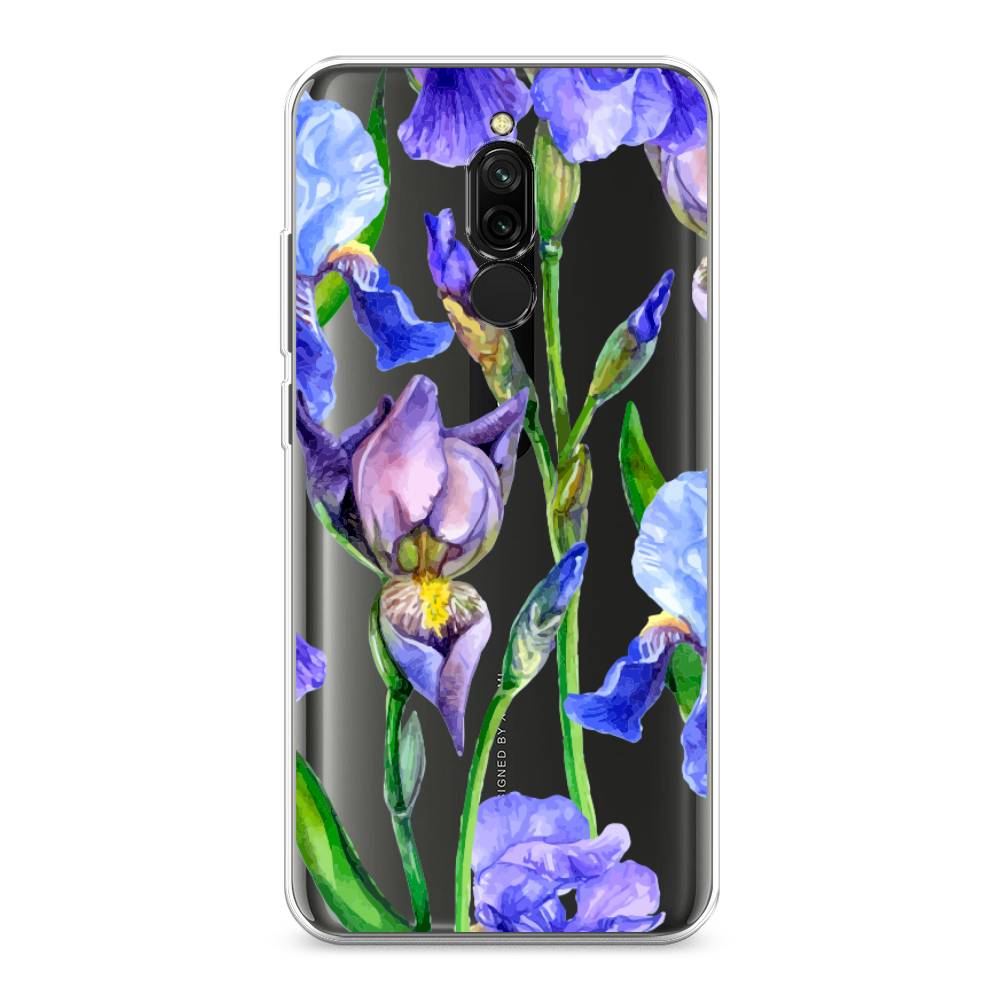 фото Силиконовый чехол "синие ирисы" на xiaomi redmi 8 awog