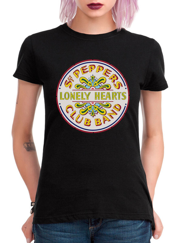 фото Футболка женская design heroes the beatles - lonely hearts черная 2xl