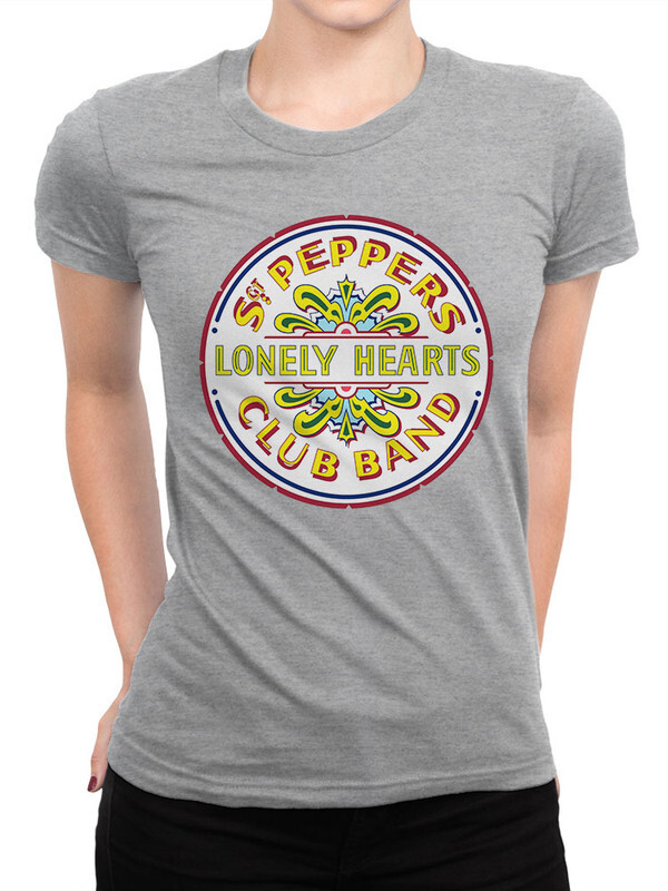 фото Футболка женская design heroes the beatles - lonely hearts серая 2xl