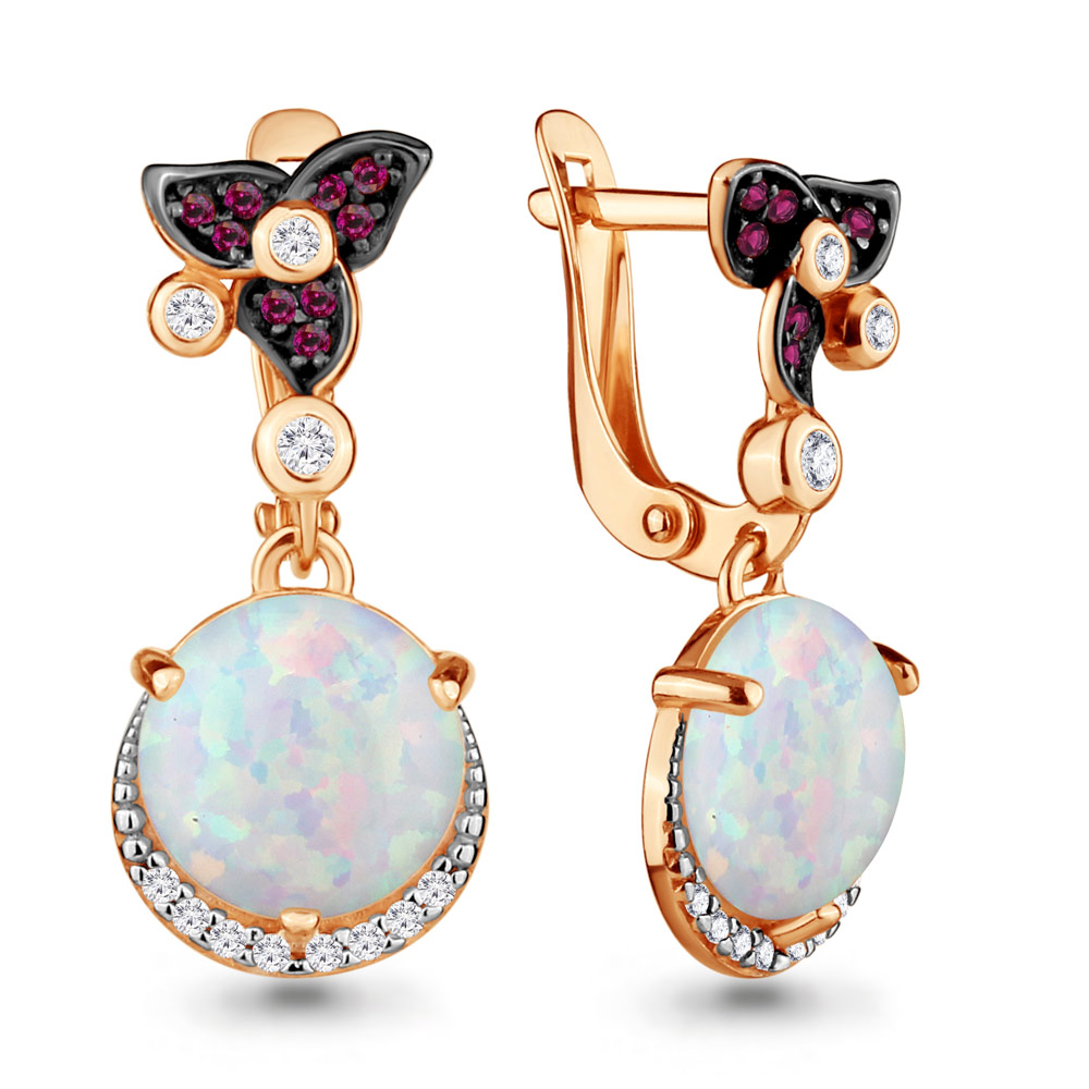 

Серьги из серебра с фианитом Aquamarine 4499598В_925_з, 4499598В_925_з