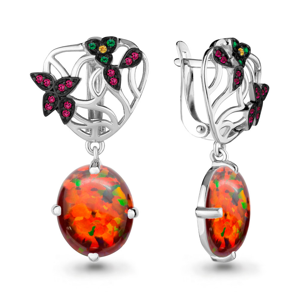 

Серьги из серебра с изумрудом Aquamarine 4499687ВГЕ_925_р, 4499687ВГЕ_925_р