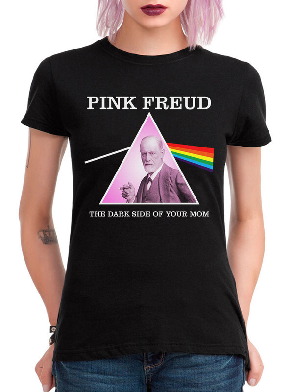 фото Футболка женская design heroes pink floyd - зигмунд фрейд черная 2xl