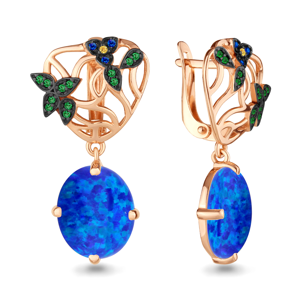 

Серьги из серебра с изумрудом Aquamarine 4499695БГЕ_925_з, 4499695БГЕ_925_з