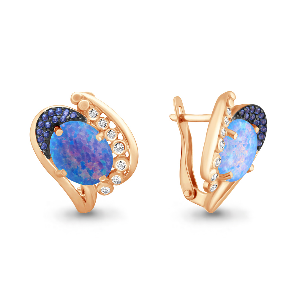 

Серьги из серебра с фианитом Aquamarine 4499997Б_925_з, 4499997Б_925_з