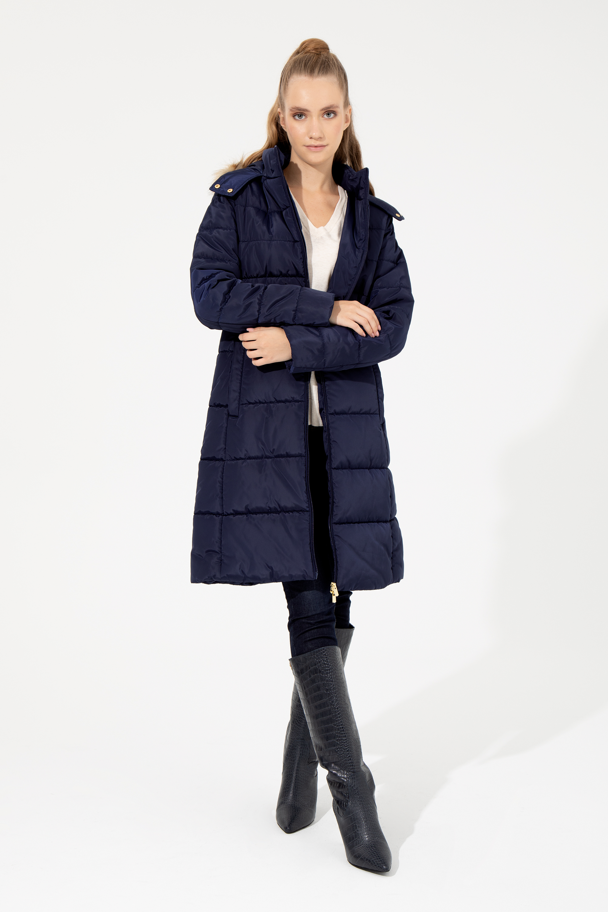 Пальто женское U.S. POLO Assn. G082GL0KS0GLAS22K синее 40