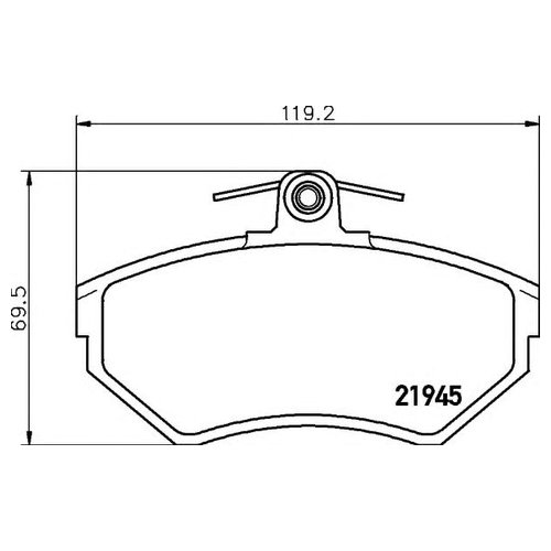

Комплект передних тормозных колодок Hella 8db355018251 для Audi A4; VW Passat