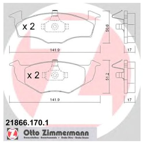 

Тормозные колодки ZIMMERMANN передние 218661701