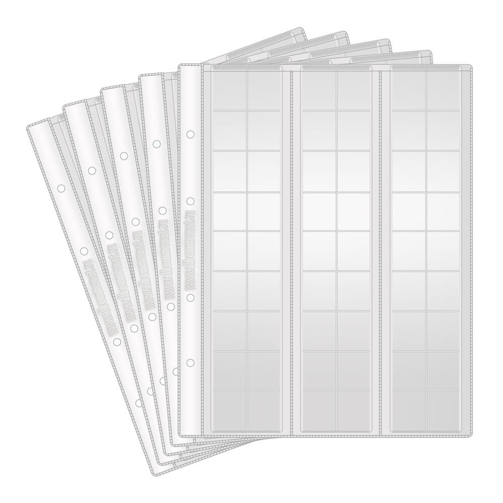 

Листы PROFESSIONAL в альбом Optima на 60 монет, скользящий. 5 шт. Альбоммонет, Прозрачный