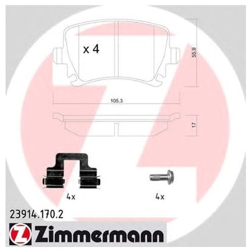 

Тормозные колодки ZIMMERMANN задние 239141702