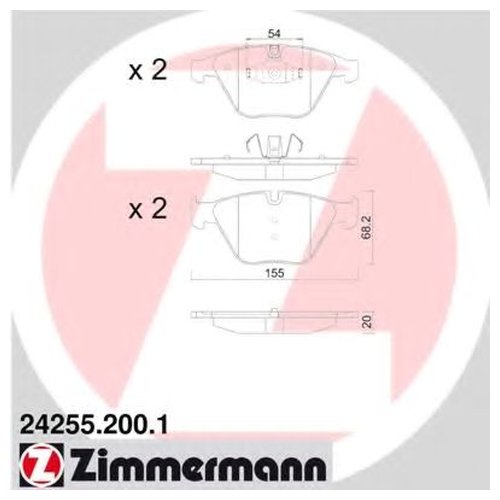 

Тормозные колодки ZIMMERMANN передние 242552001