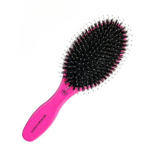 Щетка Olivia Garden EXPERT CARE OVAL Boar&Nylon Bristles Silver щетина+нейлон розовая зубная щетка denta care с древесным углем и сверхтонкой двойной щетиной 4 шт