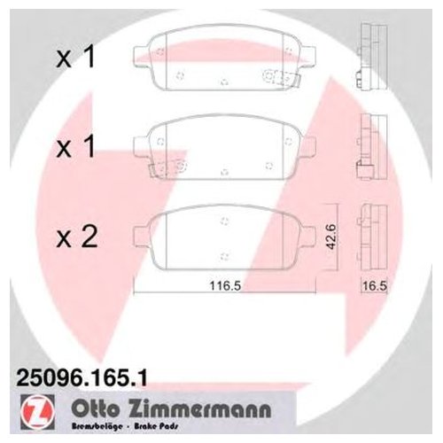 

Тормозные колодки ZIMMERMANN задние 250961651