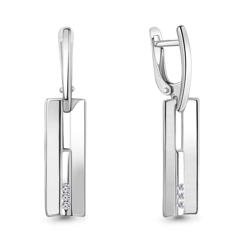 

Серьги из серебра с фианитом Aquamarine 45024А_925_р, 45024А_925_р